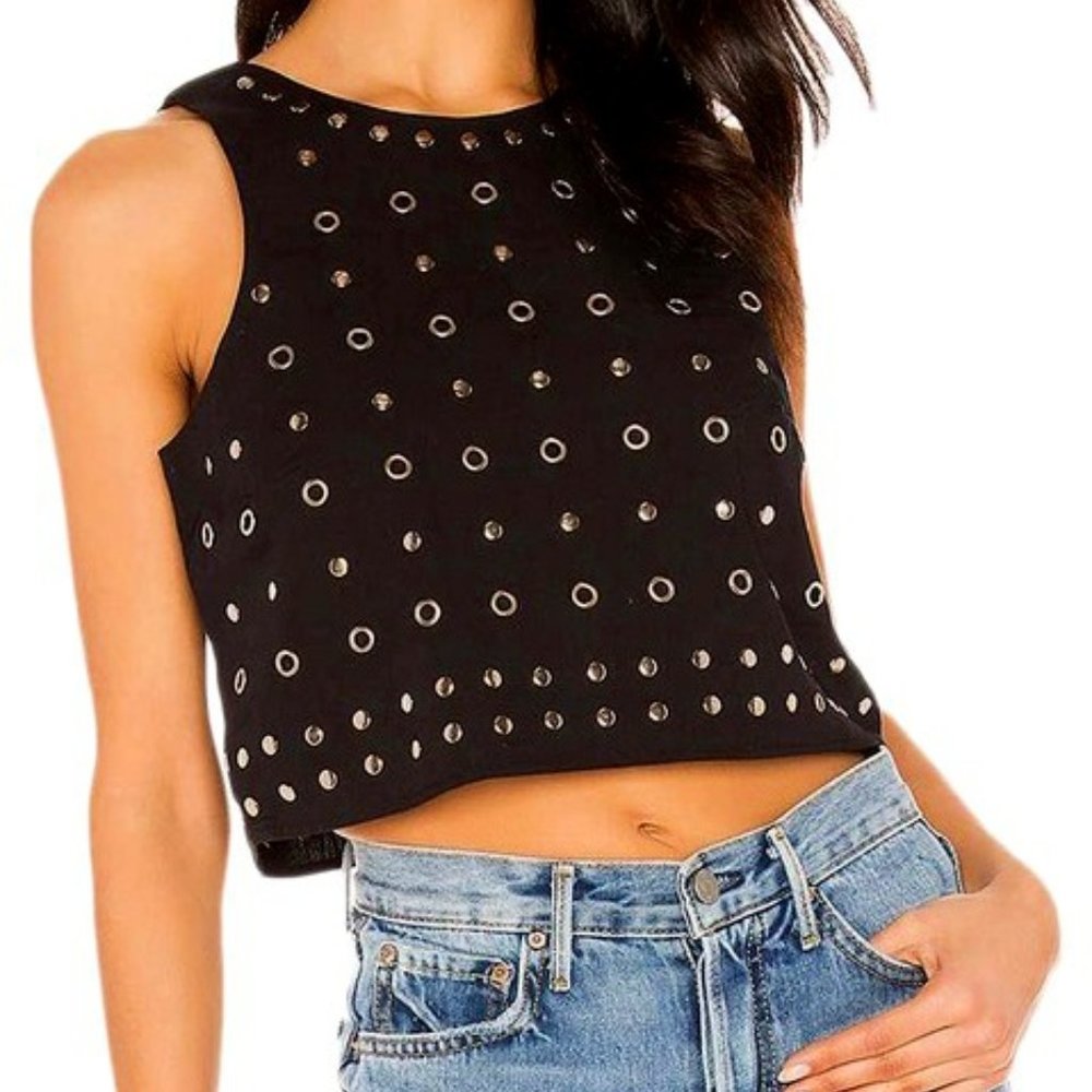 NWOT Lovers + Friends Boho Grommet Cropped Top